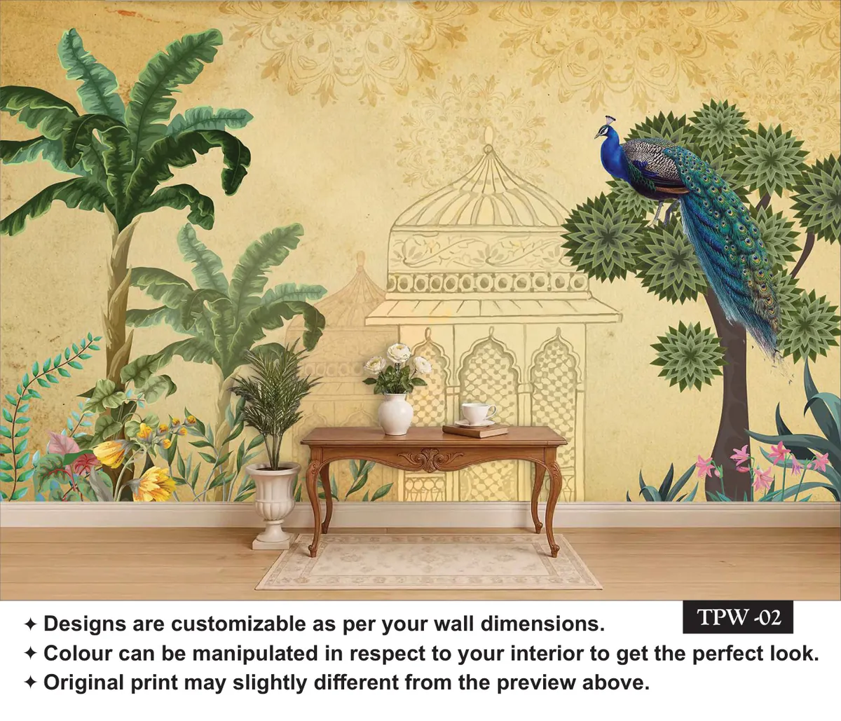 Heritage peacock wallpaper